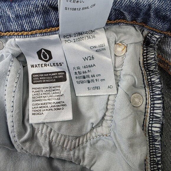 Levis Wedgie Tapered Jeans Womens 26x27 Blue Medium Wash Slim Stretch - Picture 14 of 14